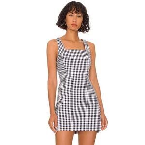 Favorite Daughter NWT The Break Up Navy Gingham Mini Dress